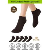 Dore Kadın 5 Çift Bambu Ultra Comfort Terletmeyen Spor Ayakkabı Sneaker Premium Patik Çorap Kahverengi 36-39 - 36 - 39
