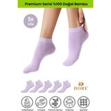 Dore Kadın 5 Çift Bambu Ultra Comfort Terletmeyen Spor Ayakkabı Sneaker Premium Patik Çorap Lila 36-39 - 36 - 39