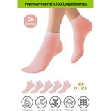 Dore Kadın 5 Çift Bambu Ultra Comfort Terletmeyen Spor Ayakkabı Sneaker Premium Patik Çorap Somon 36-39 - 36 - 39
