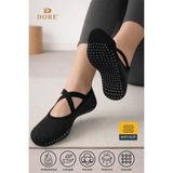 Dore Kadın Premium Pamuklu Kaymaz Taban Pilates Yoga Dans Tavaf Bale Biyeli Babet Model Çorap Antrasit Gri 36 - 42 - Ekru - Gri - Antrasit