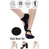 Dore Kaydırmaz Tabanlı Yoga & Pilates ve Spor Çorabı 3 Çift - 36 - 39 - Siyah - Beyaz - Pembe