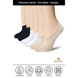 Dore Orijinal 6 Çift Premium Konfor Modeli Spor Ayakkabı Sneaker Dikişsiz Görünmez Düz Renk Çorap