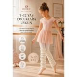 Dore Orijinal 7-12 Yaş Kız Çocuk Tozluk Çorap - Premium Akrilik Örgü Çocuklara Özel Tasarım Bale Dans Cimnastik Leg Warmer Ayak Isıtıcı Çocuk Tozluğu - Ekru