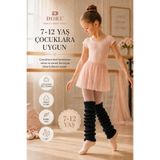 Dore .Orijinal 7-12 Yaş Kız Çocuk Tozluk Çorap - Premium Akrilik Örgü Çocuklara Özel Tasarım Bale Dans Cimnastik Leg Warmer Ayak Isıtıcı Çocuk Tozluğu - Siyah