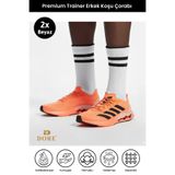Dore Orijinal Erkek 2 Çift Trainer Koşu Çorabı Premium Ter Emici Nefes Alan Uzun Konçlu Spor Çorap