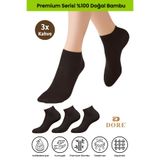 Dore Orijinal Kadın 3 Çift Bambu Ultra Comfort Terletmeyen Spor Ayakkabı Sneaker Premium Patik Çorap