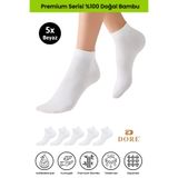 Dore Orijinal Kadın 5 Çift Bambu Ultra Comfort Terletmeyen Spor Ayakkabı Sneaker Premium Patik Çorap