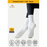 Dore Premium Model Ter Emici Havlu Tabanlı Extra Güçlendirilmiş Kaymaz Pilates ve Yoga Çorabı Beyaz 36 - 42