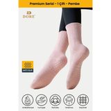 Dore Premium Model Ter Emici Havlu Tabanlı Extra Güçlendirilmiş Kaymaz Pilates ve Yoga Çorabı Pembe 36 - 42