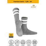 Dore Unisex 1 Çift Kaymaz Pilates ve Yoga Için Plates Kaydırmaz Tabanlı Çorap - Gri 1'li 36 - 42