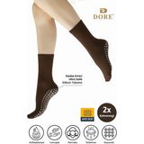 Dore Unisex 2 Çift Kaydırmaz Hac Umre Tavaf Için Soket Model Kaymaz Taban Kahverengi Çorap 36-39 - 36 - 39