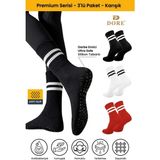 Dore Unisex 3 Çift Kaymaz Pilates ve Yoga Plates Kaydırmaz Tabanlı Çorap Siyah Beyaz Kırmızı 36 - 42 - Siyah - Beyaz - Kırmızı