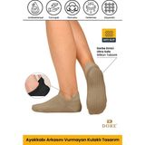 Dore Unisex Bej Konfor Modeli Kaymaz Taban Pilates Yoga Için Kaydırmaz Patik Çorap 1 Çift 36 - 42