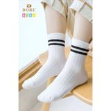 Dore Unisex Çocuk 4 Çift Pamuklu Cilt Dostu Premium Ultra Yumuşak Çocuk Kolej Patik Çorap Seti Beyaz 3-5 Yaş - 3 - 5 Yaş