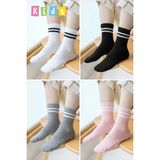Dore Unisex Çocuk 4 Çift Pamuklu Cilt Dostu Premium Ultra Yumuşak Çocuk Kolej Patik Çorap Seti Siyah Beyaz Gri Pembe 7-9 Yaş - 7 - 9 Yaş - Siyah - Beyaz - Gri - Pembe