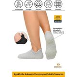 Dore Unisex Gri Konfor Modeli Kaymaz Taban Pilates Yoga Için Kaydırmaz Patik Çorap 1 Çift 36 - 42