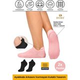 Dore Unisex Konfor Modeli 2 Çift Pembe Kaymaz Taban Pilates Yoga Için Kaydırmaz Patik Çorap 36 - 42