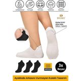 Dore Unisex Patik Model 3 Çift Beyaz Kaymaz Taban Pilates Yoga Için Kaydırmaz Konforlu Çorap 36 - 42