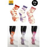 Dore Yazlık 3'lü Set Yeni Sezon Yoga Sports Kaydırmaz Tabanlı Batik Pilates & Yoga Çorabı 3 Çift 3 Renk 36 - 42 - Beyaz - Çok Renkli