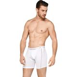 Doreanse 1780 Modal Çizgili Normal Paça Beyaz Erkek Boxer