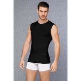 DOREANSE 2235 ERKEK MODAL SIFIR YAKA SIFIR KOL SİYAH T-SHİRT - Siyah - XL