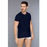 Doreanse 2565 Erkek Micromodal Düğmeli Yuvarlak Yaka Kısa Kol T Shirt