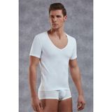 Doreanse 2820 Modal Derin V Yaka Kısa Kol Beyaz Erkek T-shirt