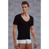 Doreanse 2820 Modal Derin V Yaka Kısa Kol Siyah Erkek T-shirt