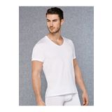 Doreanse 2865 Micromodal V Yaka Kısa Kol Beyaz Erkek T-shirt