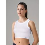 Doreanse 9326 Kadın Kaşkorse Pamuk Crop Atlet Beyaz