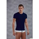 Doreanse Erkek Lacivert Micro Modal Nefes Alan Kısa Kol Düğmeli T-shirt