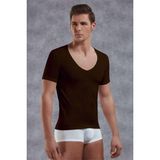 Doreanse Erkek Modal Derin V Yaka Kısa Kol T Shirt 2820 Kahve