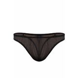 Doreanse Erkek Polyester Siyah Parlak Transparan Tanga String