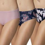 Doreanse Kadın Pembe & Çiçek Desenli 3'Lü Külot Slip 7128