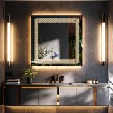 Dorein Led'li Lazer Kumlamalı Lavabo & Banyo Aynası (Dokunmatik Sensörlü) günışığı ledli 100 x 100