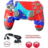 Doreka Playstation Dualshock 4 V2 Ps4 Oyun Kolu Yenilenmiş Pc + Ps4 (1.5mt Şarj Kablosu ve Analog Koruyucu) - Çok Renkli