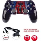 Doreka Playstation Dualshock 4 V2 Ps4 Oyun Kolu Yenilenmiş Pc + Ps4 (1.5mt Şarj Kablosu ve Analog Koruyucu) - Lacivert