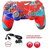 Doreka Playstation Dualshock 4 V2 Ps4 Oyun Kolu Yenilenmiş Pc + Ps4 (1.5mt Şarj Kablosu ve Analog Koruyucu) - Mavi Kamuflaj