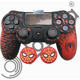 Doreka Ps4 Dualshock Spider-Man Koruyucu Silikon Kılıf ve Analog Korucusu - Beyaz - Kahverengi