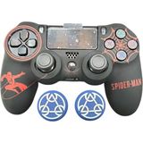 Doreka Ps4 Dualshock Spider-Man Koruyucu Silikon Kılıf ve Analog Korucusu - Mavi