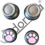 Doreka Ps4 Dualshock Uyumlu 2 Adet Analog Joystick Başlığı + 2 Adet Pati Tasarımlı Koruyucu Set - Pembe