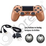 Doreka Ps4 Dualshock V2 Titreşimli Kol ve 2 Adet Analog Koruyucu - Bakır