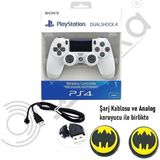 Doreka Ps4 Dualshock V2 Titreşimli Kol ve 2 Adet Analog Koruyucu - Beyaz
