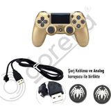 Doreka Ps4 Dualshock V2 Titreşimli Kol ve 2 Adet Analog Koruyucu - Gold