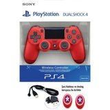 Doreka Ps4 Dualshock V2 Titreşimli Kol ve 2 Adet Analog Koruyucu - Kırmızı