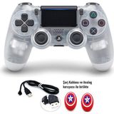 Doreka Ps4 Dualshock V2 Titreşimli Kol ve 2 Adet Analog Koruyucu - Şeffaf