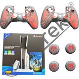 Doreka Ps5 Slim / Pro Uyumlu Soğutuculu Şarj Standı + 2 Adet Silikon Kılıf + 4'lü Analog Koruyucu Set - Antrasit - Gri