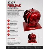 Dorello Baca Aspiratörü Döner Şapka Soba Borusu Esmatik 37X37 cm Rüzgar Gülü Baca Fırıldağı - kırmızı6516