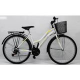 Dorello Beyaz Bisiklet 26 Jant 2650 Model 2650 Model Beyaz Sepetli Beyaz Sarı