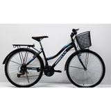 Dorello Bisiklet 2650 Model 26 Jant Bisiklet Çamurluk Bagaj Sepetli Siyah Turkuaz Lady Model